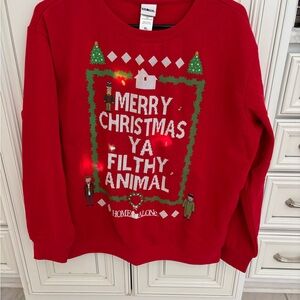 Red 'Merry Christmas Ya Filthy Animal' Holiday Sweatshirt - Home Alone Inspired